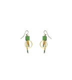 Aluminum Brass Circle and Bar Earrings by Trecy Bleich