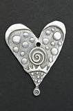 Dot and Spiral Heart Ornament by Leandra Drumm Designs