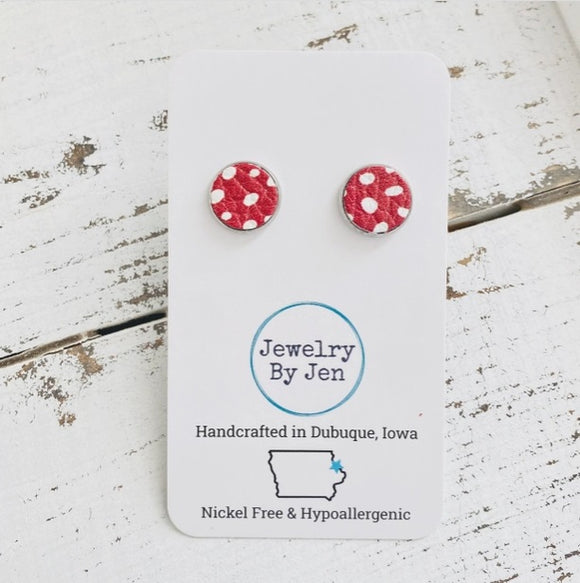 Stud Earrings: Red Spots by Jewelry By Jen