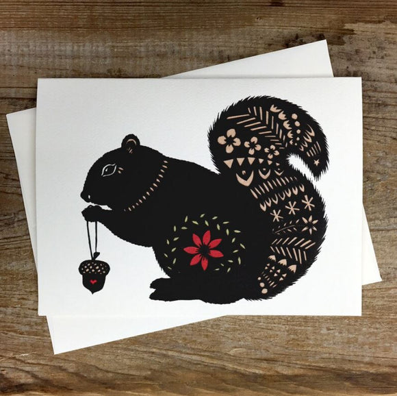 Squirrel Greeting Card by Angie Pickman