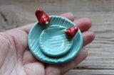 Tiny Faux Bois and Bird Mini Dish by Tasha McKelvey