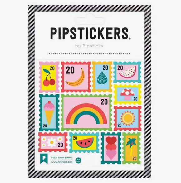 Fuzzy Sunny Stamps Stickers by Pipsticks