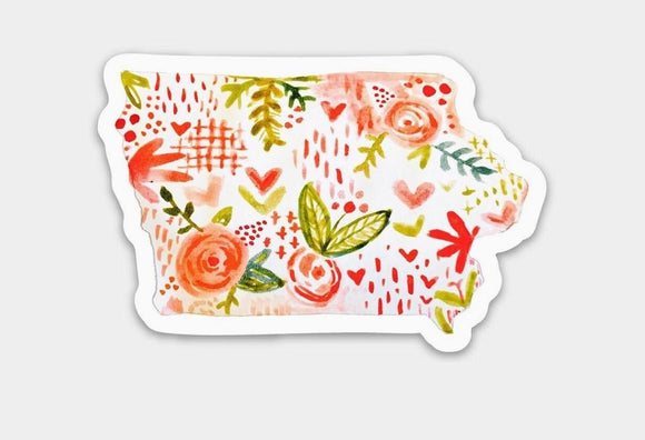 Iowa Floral Sticker by Sweet Julie Marie