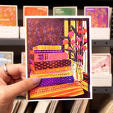 Still Life with Books and Flowers Card by Heartell Press