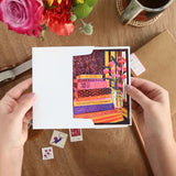 Still Life with Books and Flowers Card by Heartell Press