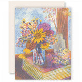 Still Life with Books and Flowers #2 Card by Heartell Press