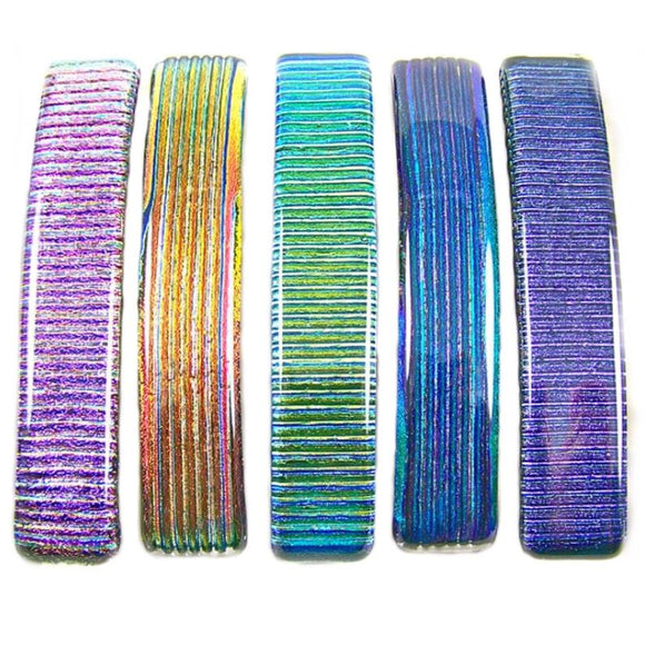 Dichroic Glass Striped Barrette - Large by Glass Town USA