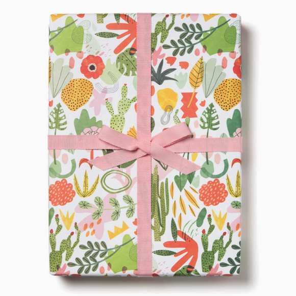 wrapping succulents Succulent Garden Wrapping Paper by Red Cap Cards – Outside the Lines Art Gallery