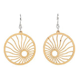 Medium Sun Lasercut Wood Earrings by Woodcutts