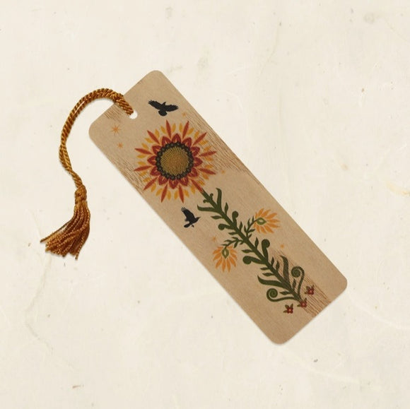 Sunflower Wood Bookmark by Little Gold Fox Designs