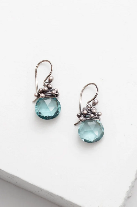 Swarm Earrings - Aqua Quartz by Zuzko Jewelry