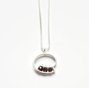 Horizontal Swirl Necklace with 3 Stones by Ashka Dymel