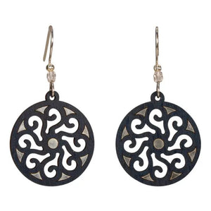 Blooms Swirls Lasercut Wood Earrings by Woodcutts