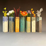 Tall Square Bud Vase by Macone Clay