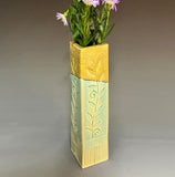 Tall Square Bud Vase by Macone Clay