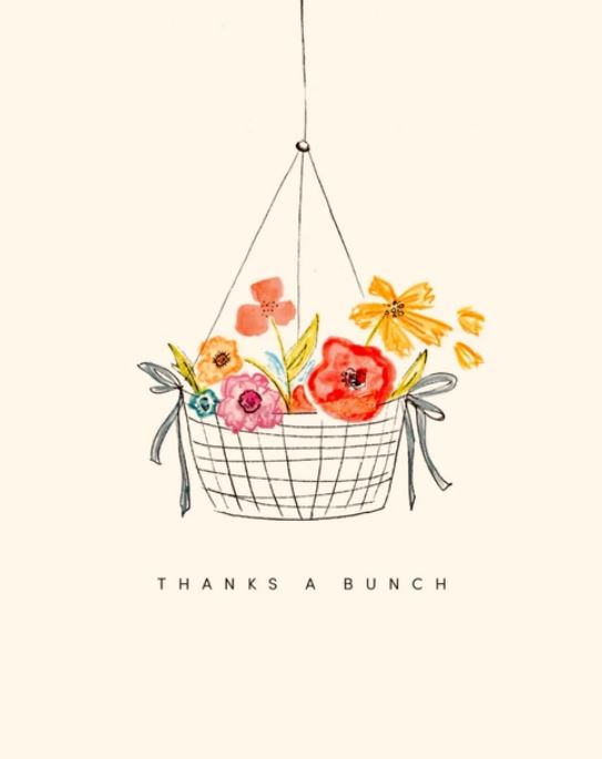 Hanging Basket Thank You Greeting Card by Sweet Julie Marie