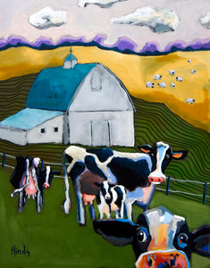 The Holsteins Blank Greeting Card by David Hinds