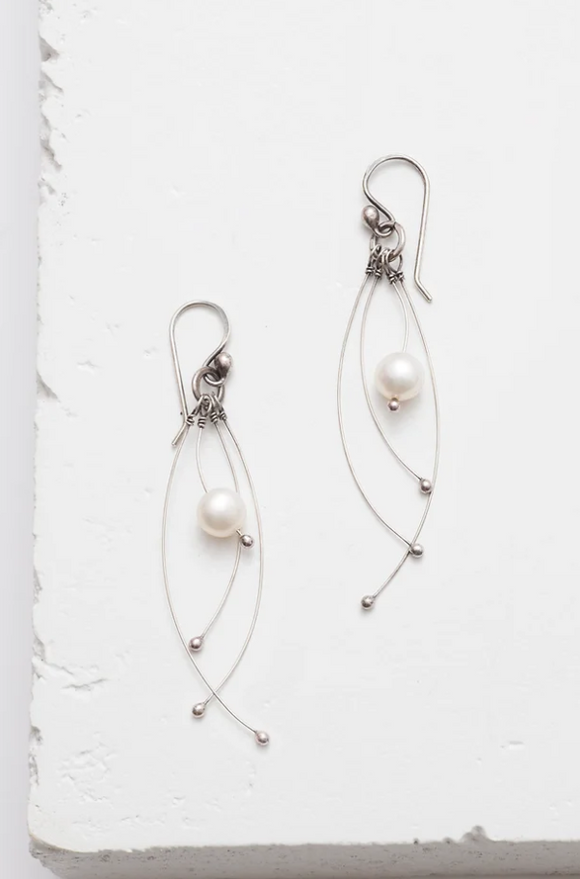 Tickle Earrings - Pearl by Zuzko Jewelry