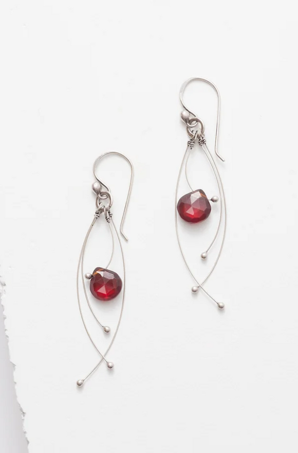 Tickle Earrings - Red Garnet by Zuzko Jewelry