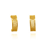 Tiny Gold Filigree Hoop Earrings by Olmox Fine Filigree Jewelry