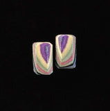 Tiny Rectangle Post Featherwoods Earrings #1061 by Buzz Coren