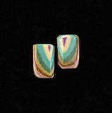 Tiny Rectangle Post Featherwoods Earrings #1061 by Buzz Coren