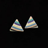 Tiny Triangle Post Featherwoods Earrings #1134 by Buzz Coren
