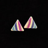 Tiny Triangle Post Featherwoods Earrings #1134 by Buzz Coren