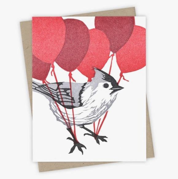 Up and Away Titmouse Card by Burdock & Bramble