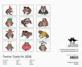 2026 Twelve Toads Calendar by Burdock & Bramble