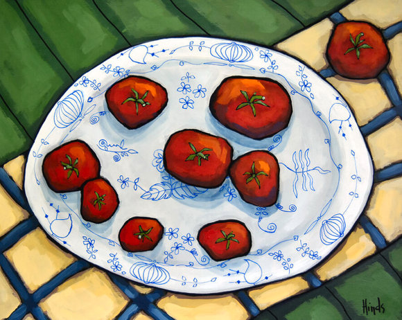 Tomatoes on a Platter II by David Hinds