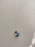Aluminum Cube Box Necklace by Trecy Bleich