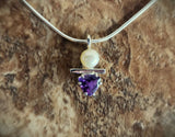 Pearl and Amethyst Necklace by Margie Magnuson