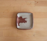 Triceratops Small Square Dish by Keith Hershberger