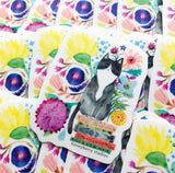 Tuxedo Cat and Books Sticker by Honeyberry Studios