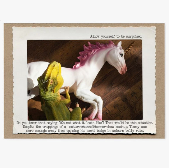 T. Rex Unicorn Greeting Card by Jamie Redmond