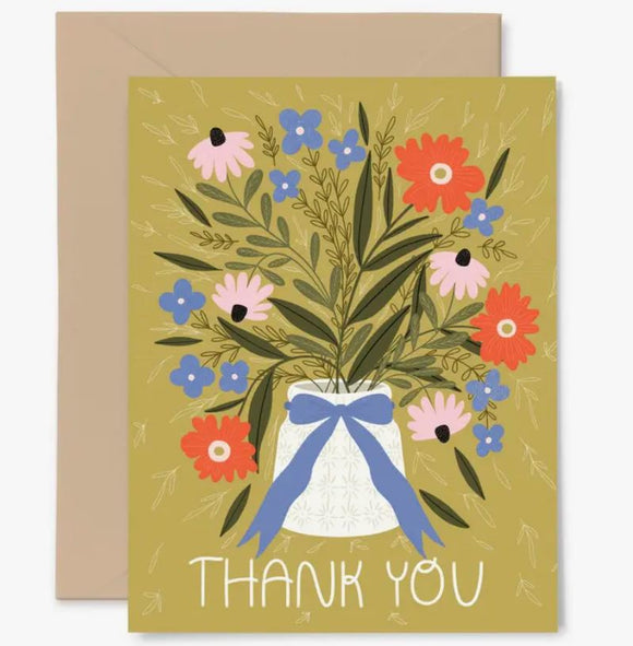Thank You Vase Greeting Card by Gingiber