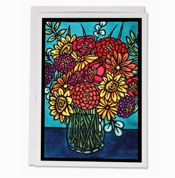 Vase of Flowers Greeting Card by Sarah Angst