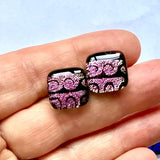 Dichroic Glass Post Earrings - Water Patterns by Glass Town USA