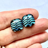 Dichroic Glass Post Earrings - Water Patterns by Glass Town USA
