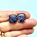 Dichroic Glass Post Earrings - Water Patterns by Glass Town USA