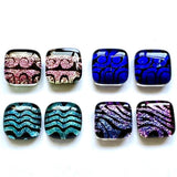 Dichroic Glass Post Earrings - Water Patterns by Glass Town USA