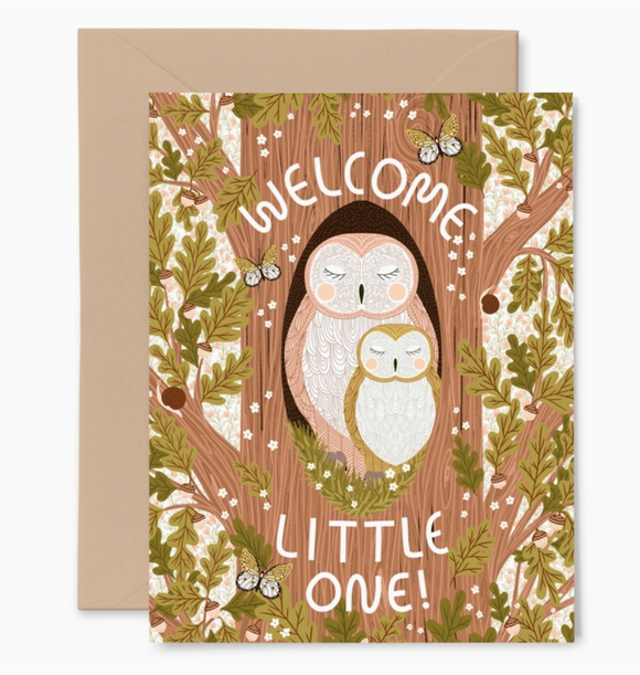 Welcome Little One Baby Greeting Card by Gingiber