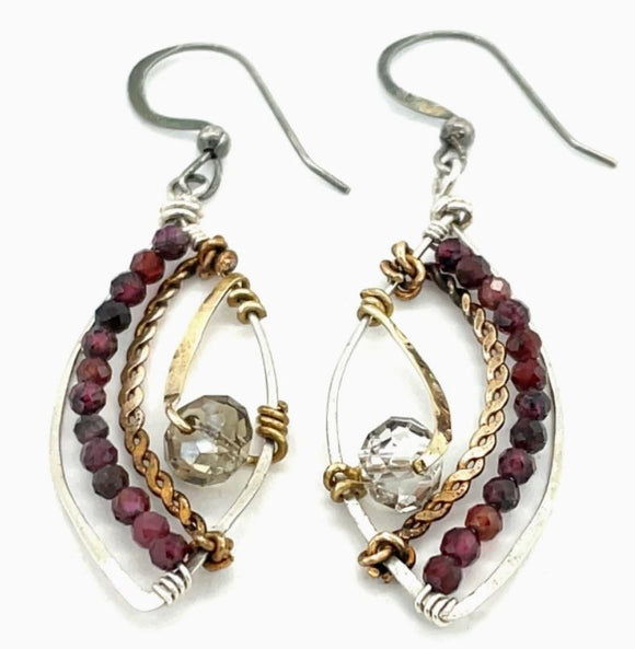 Garnet Wing Earrings by Vanessa Savlen