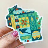 Wisconsin Quilt Pattern Sticker by Bottlebrush Graphics
