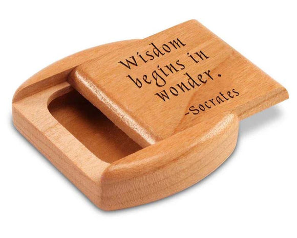 Socrates Quote 2” Flat Wide Secret Box by Heartwood Creations