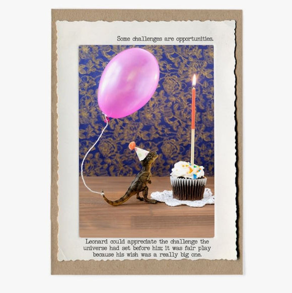 T. Rex Lil Wish Birthday Greeting Card by Jamie Redmond
