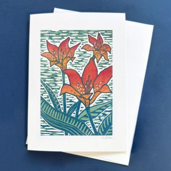 Wood Lily Card by Nan Onkka