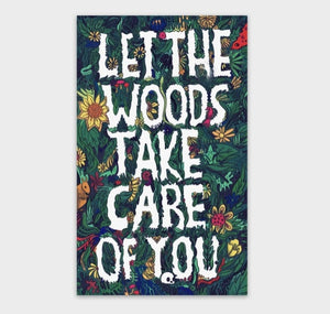 Let The Woods Take Care Of You Sticker by Cat Rocketship