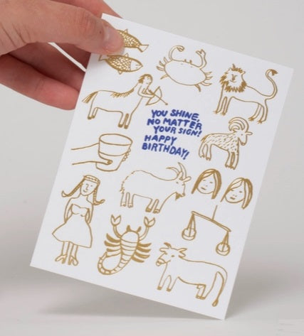 Zodiac Birthday Greeting Card by Egg Press Manufacturing